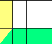 each 4-piece row is 1/3, each 3-piece column is 1/4